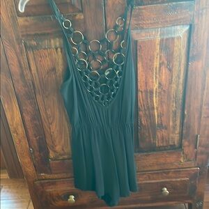 Millau Black Backless Bodysuit with Cut Out Design